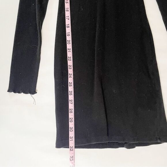 Abercrombie & Fitch A&F long sleeve ribbed knit mock neck mini dress black M - Picture 8 of 12